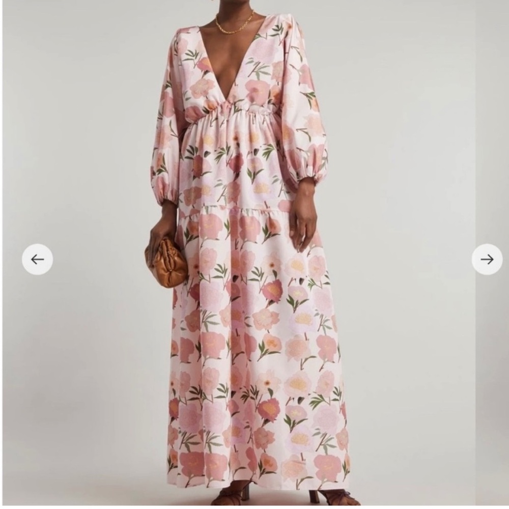 Bernadette Matthieu Peony-Print Maxi Dress